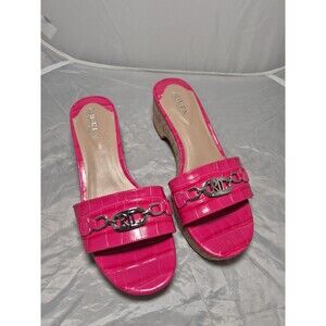 Lauren Ralph Lauren Women's Roxanne Nappa Leather Sandal Croc Print Sz 9